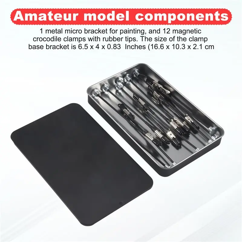 AT19-Model Painting Stand Base Holder And 12PCS Magnetic Bendable Alligator Clip Sticks Set Modeling Tools For Airbrush Easy Ins