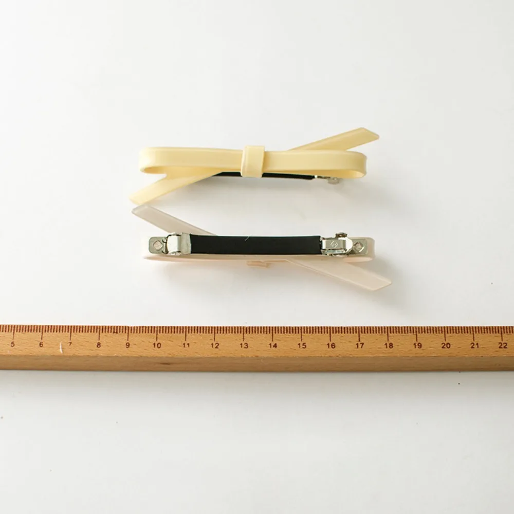 Chic Bow Hair Clips Plain Color Acetate Hairgrip Hairpin Cute Sweet Simple Bow Knot Bow Tie Side Pins Women Hair Accessories
