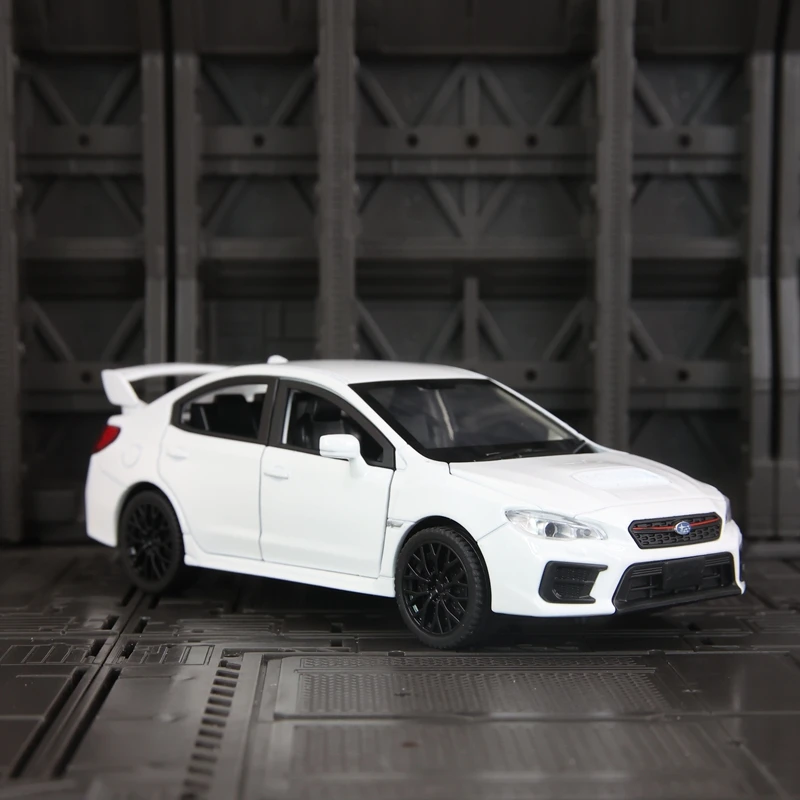 1: 30 simulation Subaru WRX STI alloy car model, doors and engine hood, trunk can be opened with sound and light, car gift