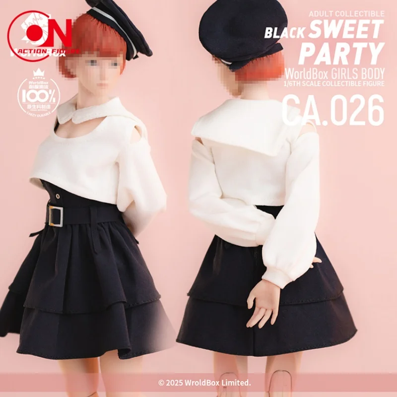 

Worldbox CA026 1/6 Scale Female Black Sweet Party Sailor Shirt Dress Boots Clothes Set Model Fit 12 '' AT203 AT210 Action Figure