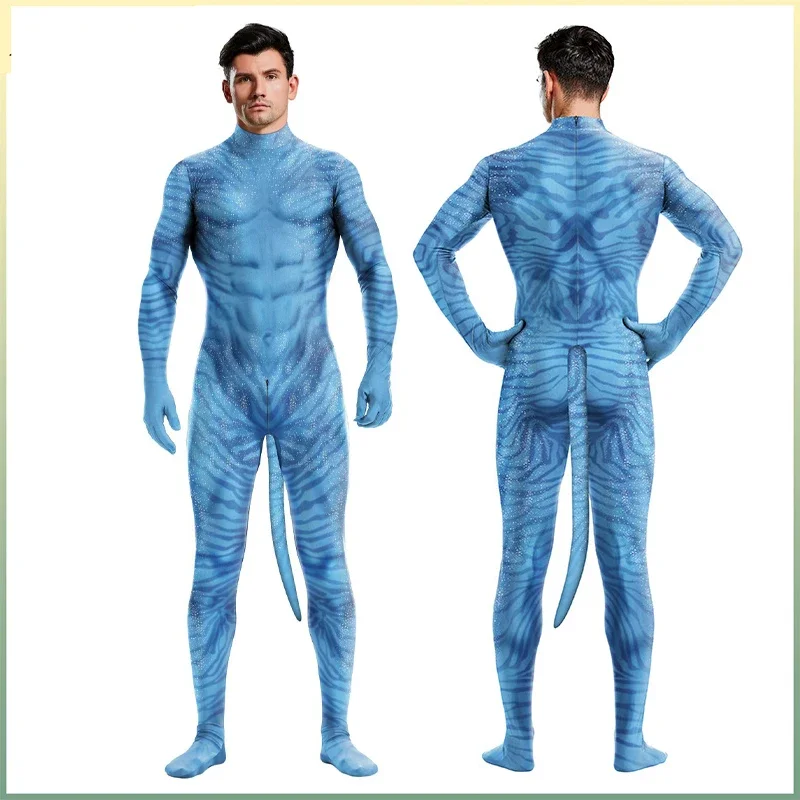 Film Avatar Costume Cosplay Alien Jumpsut per natale Masquerade Party Halloween donna e uomo Bobysuit Anime Games collant