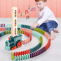 Domino Train for Kids Automatic Electric Laying Car Colorful Dominoes Set Educational Toys Blocks Gift for Boys Girls