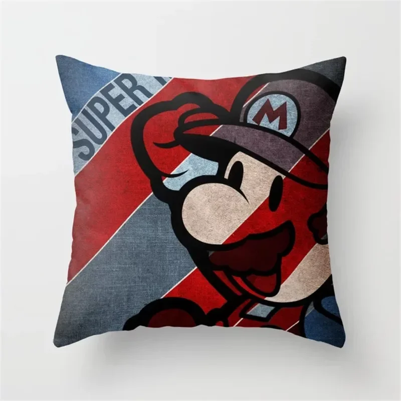 45*45cm Super Mario Bros Games Cartoon Pillowcases Cushion Cover Anime  Pillow Case Home Car Sofa Decor Gifts