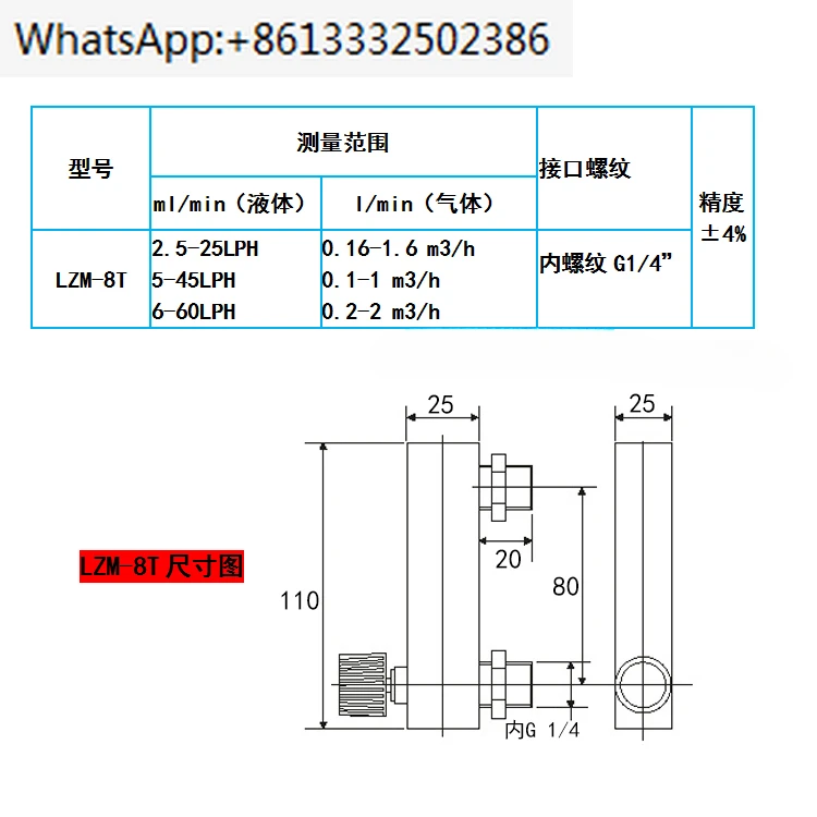 ZYIA6-60L/H LZM-8T flow meter gas flow meter liquid flow meter