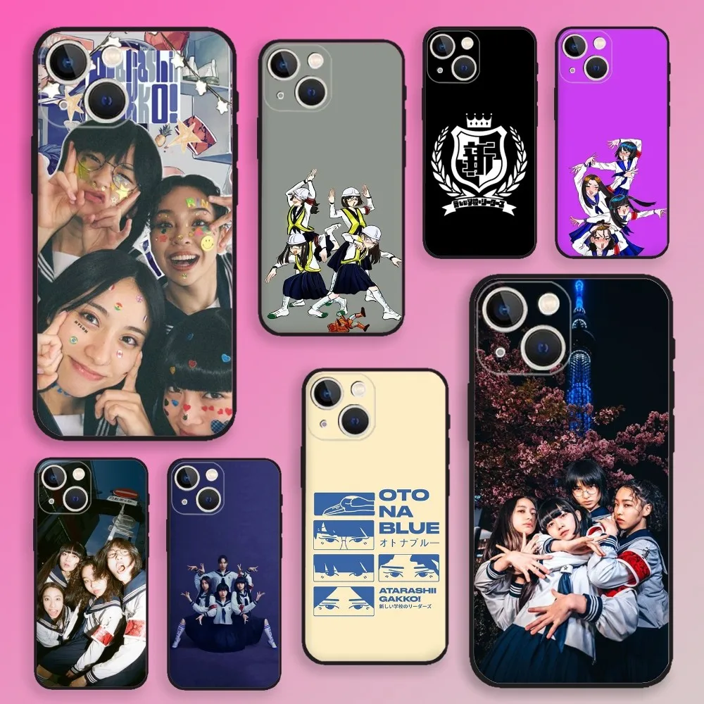 

Atarashii Gakko Phone Case For iPhone 16,15,14,13,12,11,Plus,Pro Max,XS,X,XR,SE,Mini,8,7 Soft Silicone Black Cover