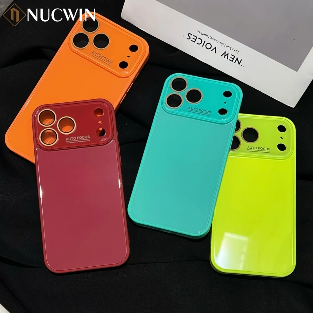 Glänzende Linsenschutz-Hartschalenhülle aus PC für iPhone 17 16 15 14 13 12 Pro Max mit großem Fenster, stoßfest, für iPhone 11 Pro Max Cover