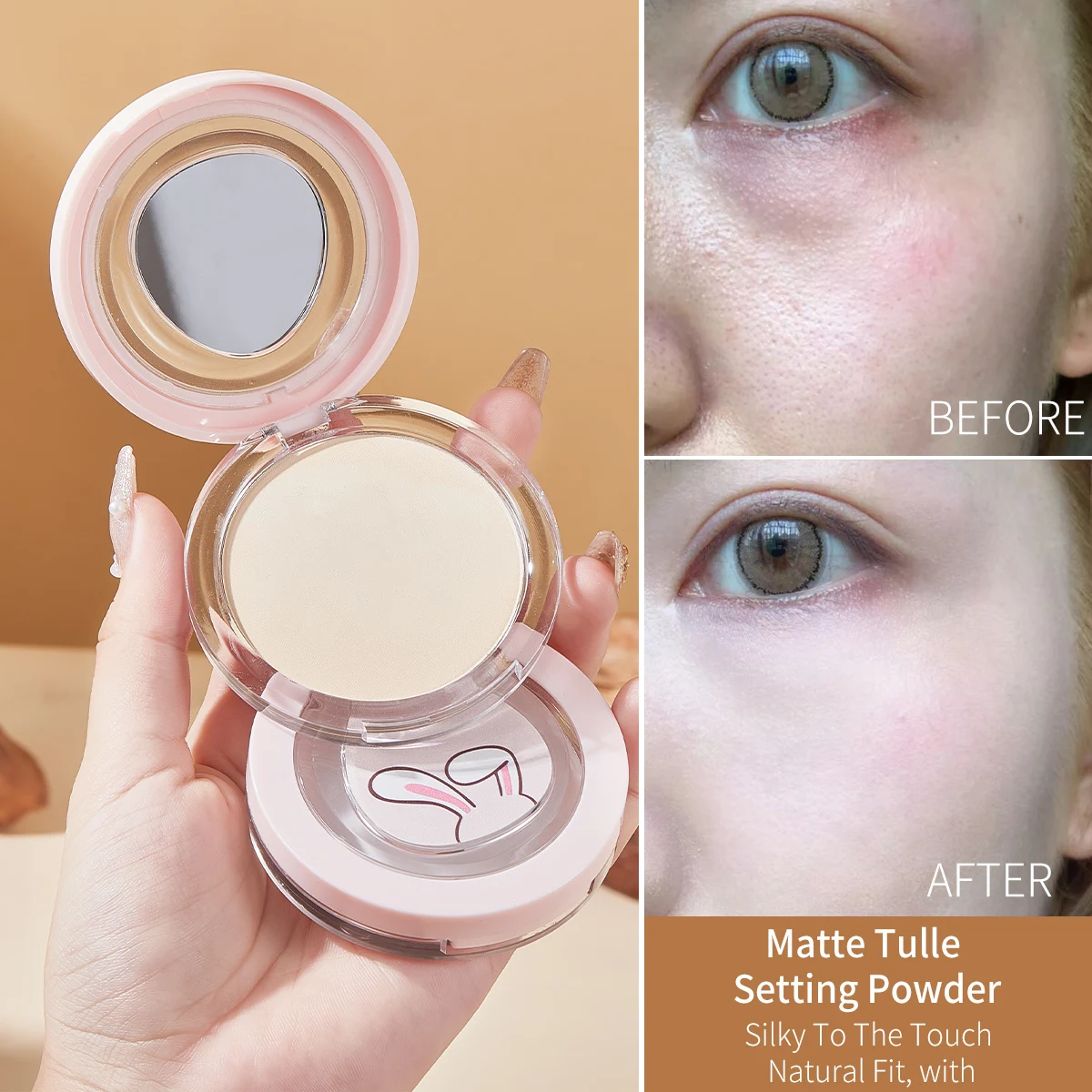 O`cheal Soft Focus Hydrate Setting Powder Pressed Powder met matte afwerking Vervaging voor fijne lijntjes en poriën Set gezichtsmake-up