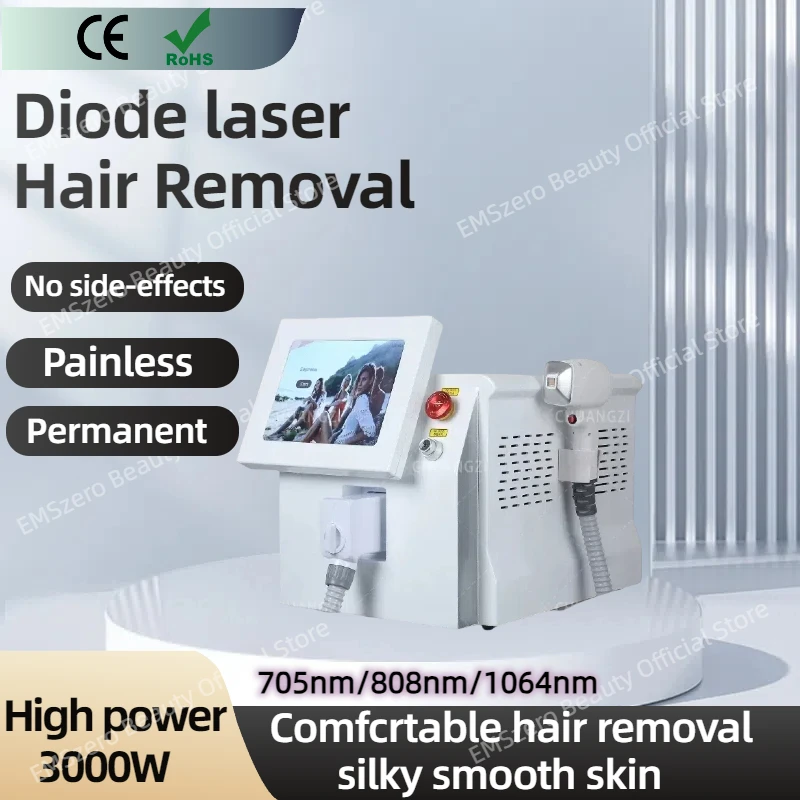 

2024 Portable Professional Semiconductor Laser 3 Wavelength 755nm 808nm 1064nm Alexandrite Hair Removal Device Permanent Pain fr