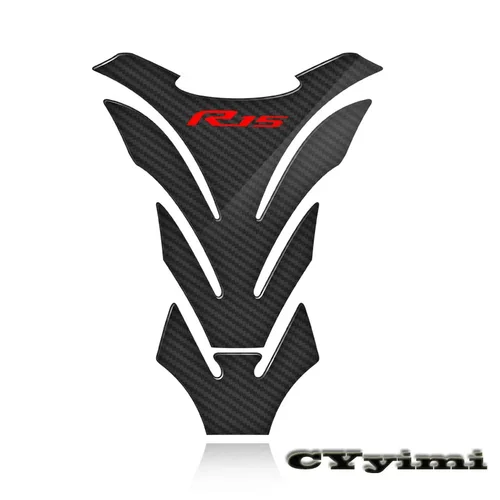 Imagen 2 del producto Almohadilla de tanque de combustible de motocicleta de fibra de carbono 3D, pegatinas protectoras de cubierta para R15 V3