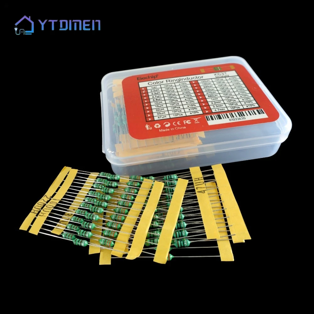 200pcs 1/2W 0410 Color Ring Inductor Kit 1uH-4.7mH  0.5W 20 Values ×10pcs for DIY Electronics Repair