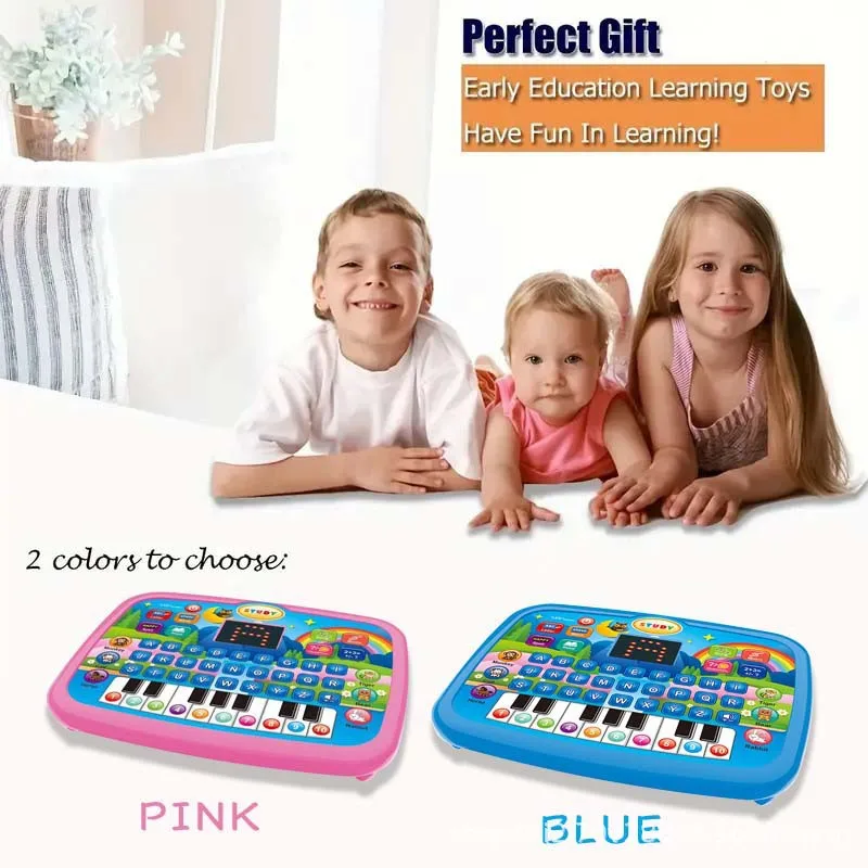 Jouet de tablette éducatif pour enfants de 3 ans et plus, apprentissage de la musique et des mathématiques, double le clavier électronique, cadeau d'anniversaire et de noël
