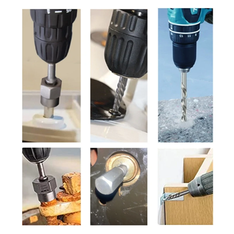 Screws & Bolts Extractor Set Drill Bit With Hex Adapter, Out Broken Lug Nut Extractor Stripped Screw Remover Set