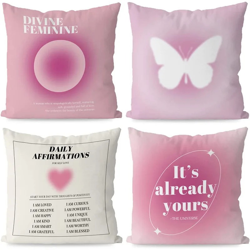 Pink girl heart throw pillow covers with digital printing of short plush fabric Car-shaped sofa cushion for office Home decor