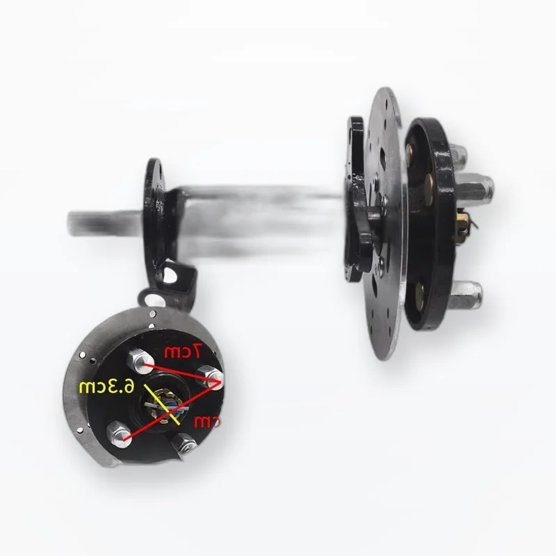 E-Bike Rear Axle 8-36cm Split Disc Brake Unilateral Half Shaft Kit,16/18 Tooth,5.6cm Dia,7cm&4.3cm Pitch,Tricycle Modification