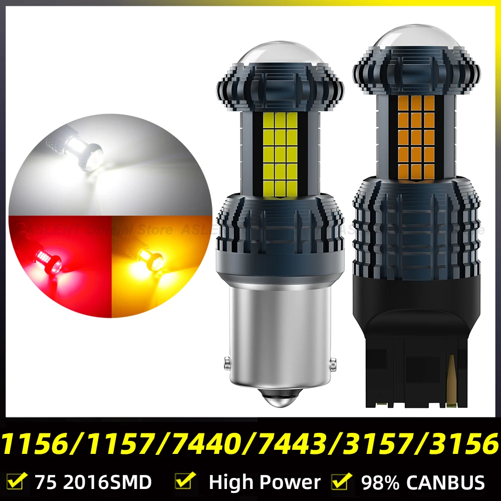 

2 светодиодных лампы P21W No Hyper Flash 1156 PY21W T20 7440 W21/5 3157 1157 P21/5W Автомобильный указатель поворота Canbus Стоп-сигнал Лампа заднего хода