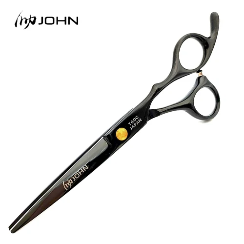 Tijeras JOHN para cortar el cabello, tijeras japonesas 440c, revestimiento de titanio, tijeras de 6 pulgadas, tijeras negras, tijeras profesionales de peluquero