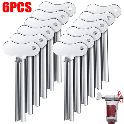 6/1Pcs 스테인레스 스틸 치약 압착기 금속 튜브 롤링 프레스 욕실 페이셜 클렌저 화장품 페인트 짜기 디스펜서