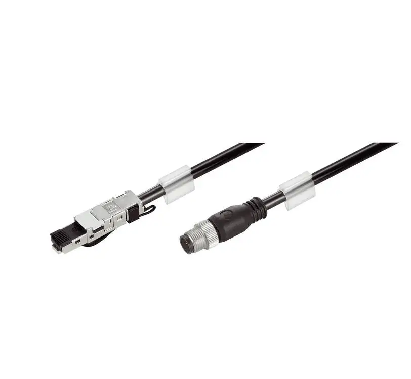 

Weidmuller 1220310040 IE-C5DB4WE0040MCSA20-E System Cable M12 D-code-IP 67 Straight Pin RJ45 IP 20 No Tools Needed Radox GKW S