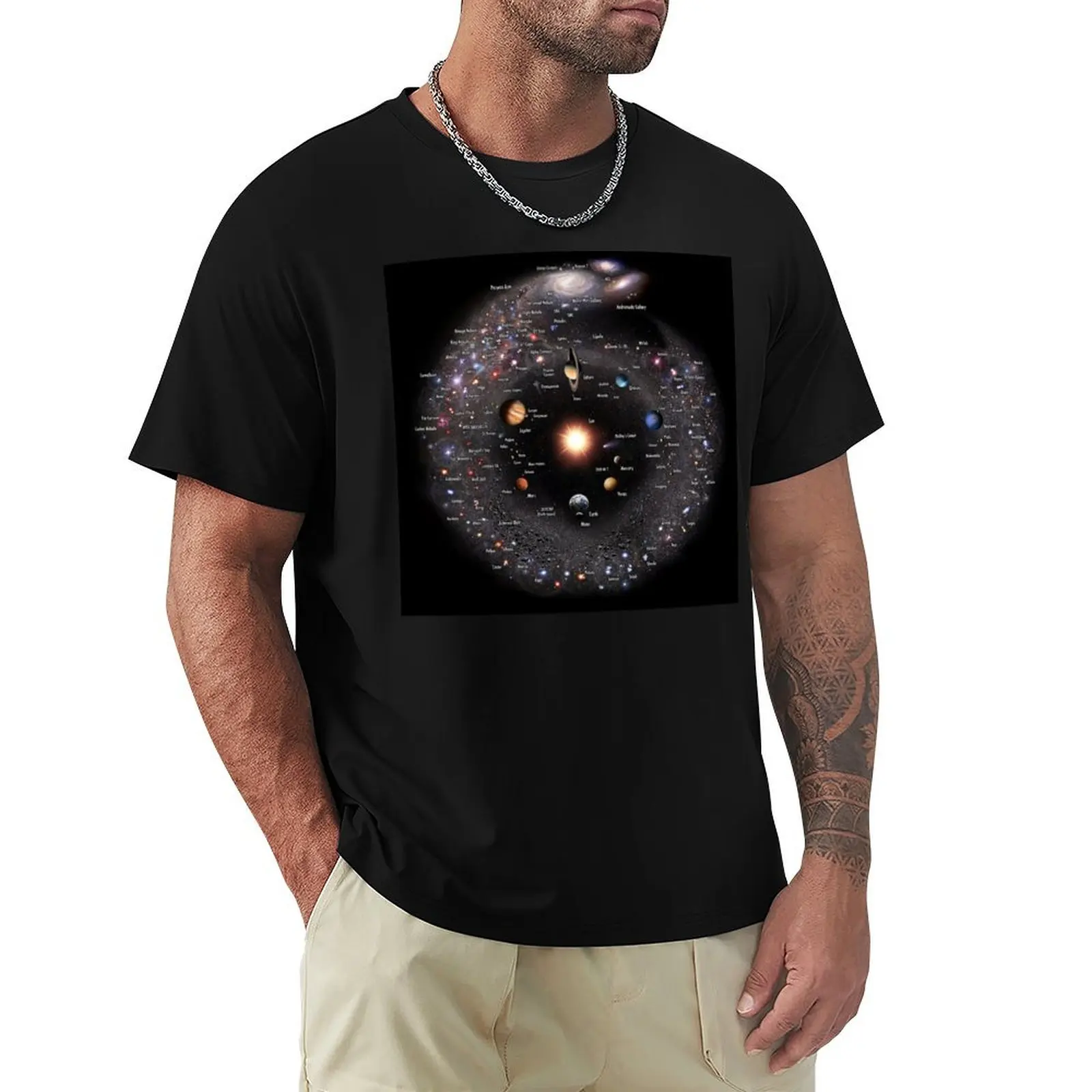 

MILKY WAY GALAXY Annotated (Fish Eye Log-View!) T-Shirt anime t shirts oversized boys animal print mens t shirts
