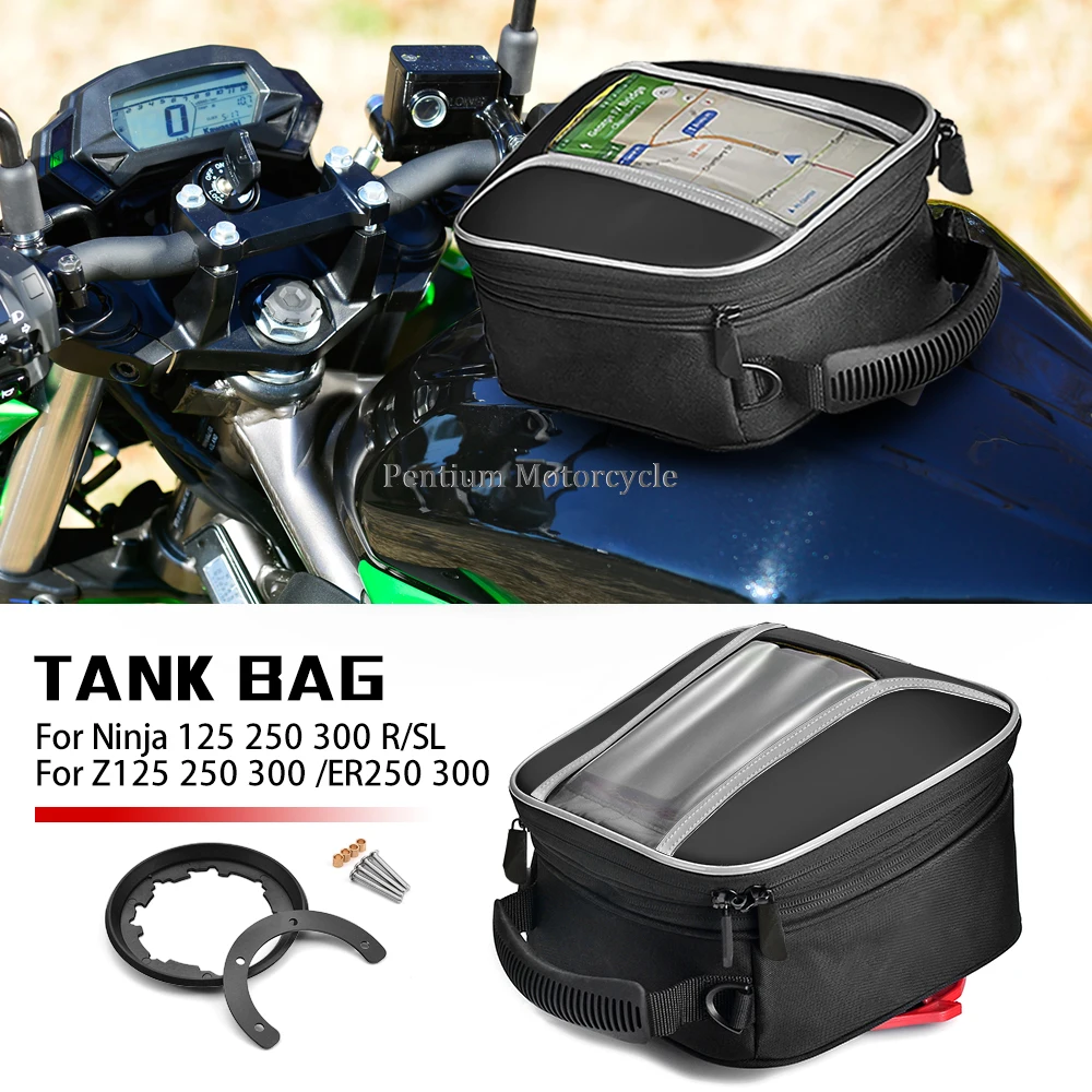 

Fuel Tank Bag For Kawasaki Ninja 125 250 R SL 300 Z 125 250 250SL 300 EX300 BR250 Motorcycle Bags Luggage Multi-Function