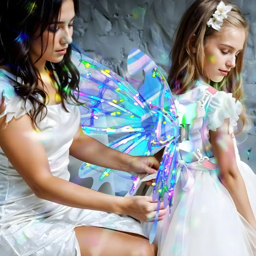 with Light Music Fairy Angel Wing Cosplay Shiny Electrical Moving Elf Wings 's Dress Up Wings
