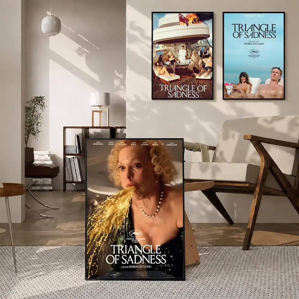 Movie Triangle of Sadness Poster Self‑Adhesive Waterproof PP Poster Coffee House Bar Wall Art Sticker Room Home Decor