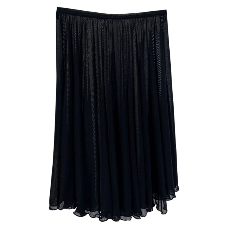 

Womens Ballet Skirt Pull on Elastic Waist Dance Midi Wrap Skirt Sheer Over Scarf