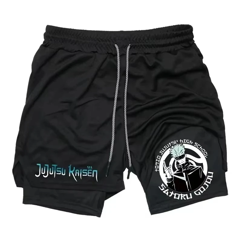 Jujutsu Kaisen Summer Shorts Man Anime Printed Sports Women's Breathable Quick-drying Casual Two-in-one Sports Running Pant 2025