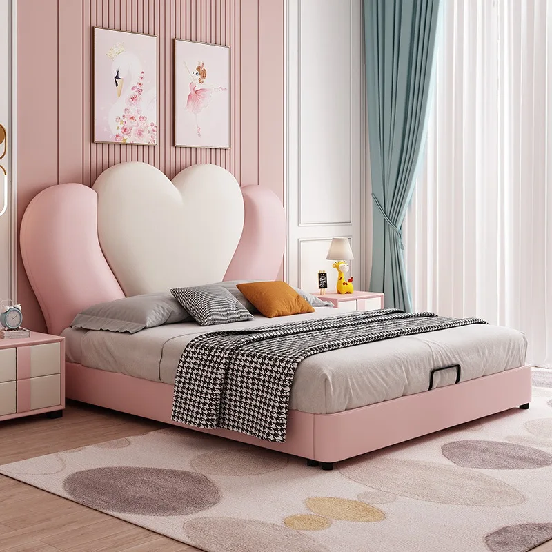 Heart Bed Modern Simple and Creative Internet Celebrity Ins Bedroom Girl Pink Single Be
