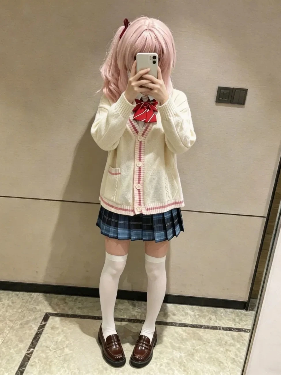 World Plan Pjsk Cos Open Cardigan Knitted Sweater Layering Jk Uniform Skirt School Uniform Set Women's Summer Fashion