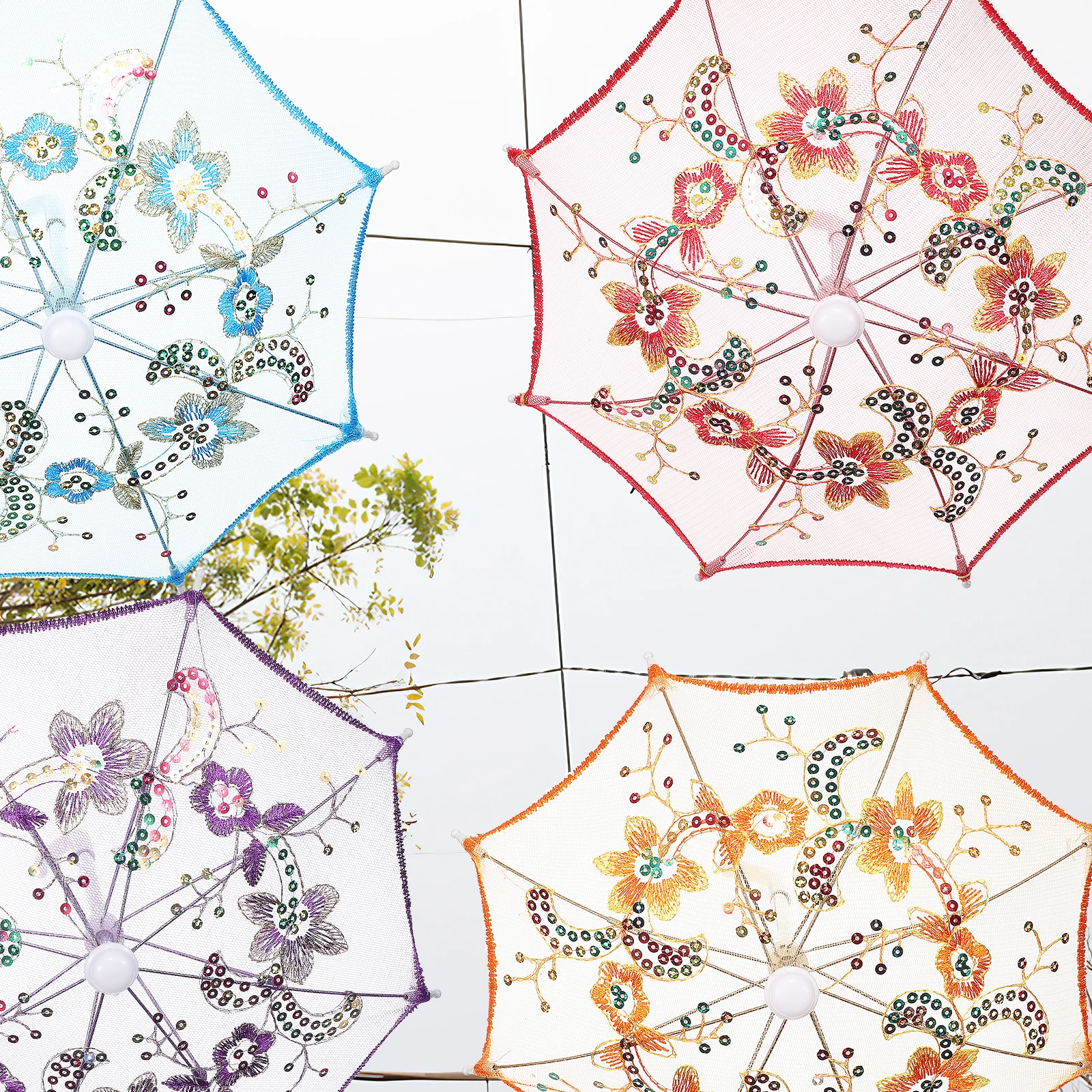 

6Pcs Tiny Lace Umbrellas Mini Decorative Wedding Photo Props Performance Parasol Umbrellas Lace Umbrella Tiny Umbrella