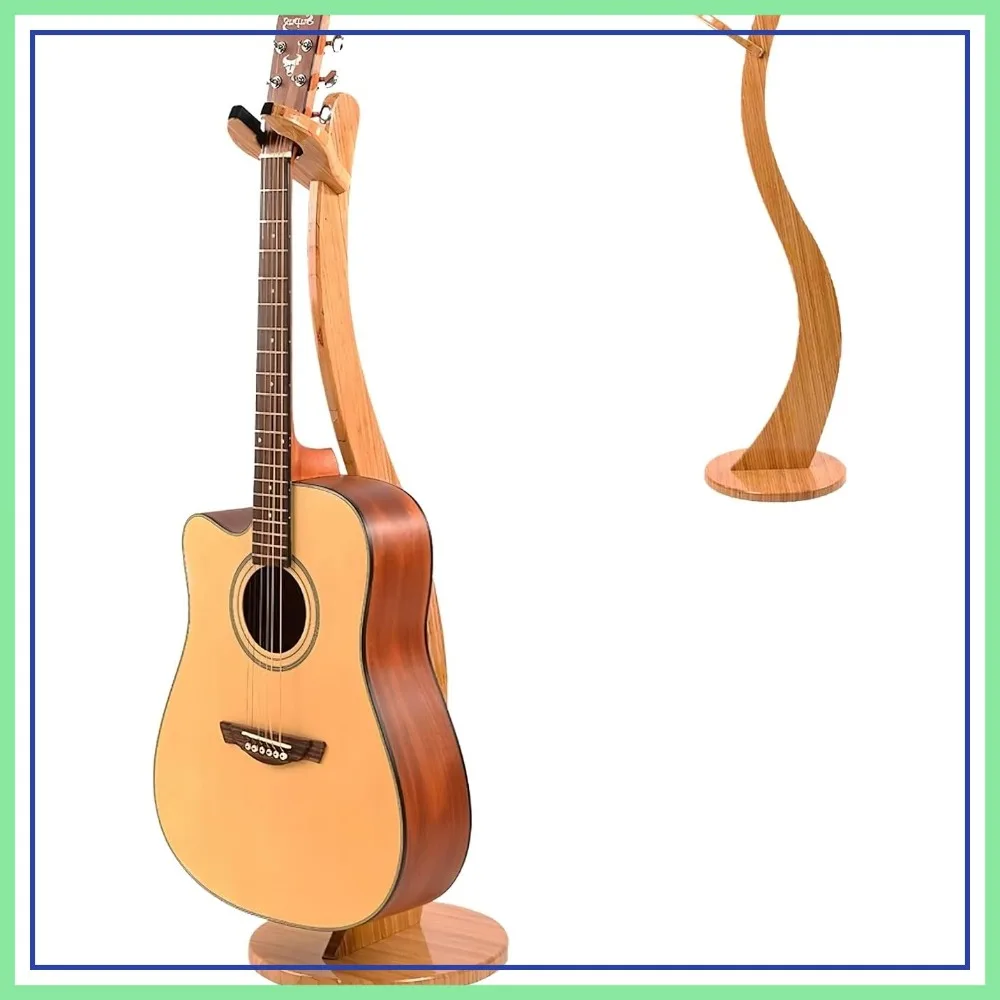 

Handmade Bamboo Guitar Stand Floor - Wood Guitar Holder for Acoustic, Electric, Banjo