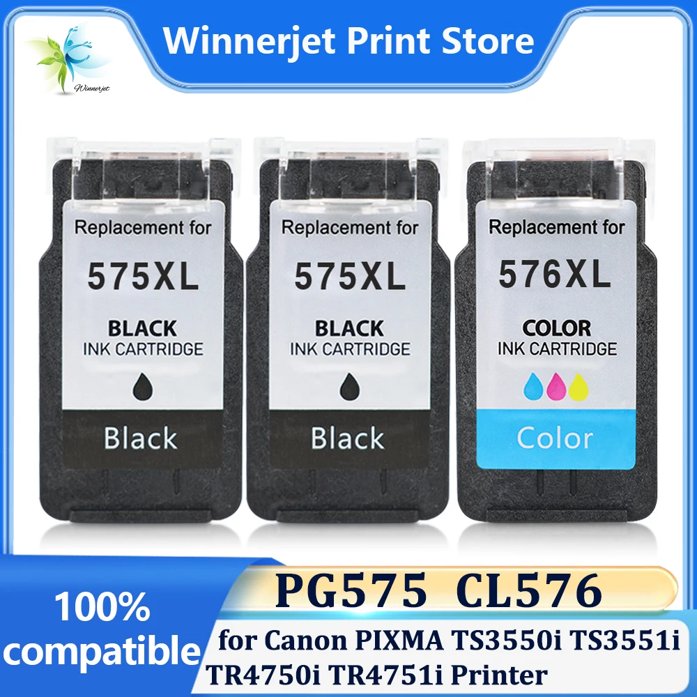 PG575 CL576 575XL 576XL Ink Cartridge With Dey Ink With Chip for Canon PIXMA TS3550i TS3551i TR4750i TR4751i Printer