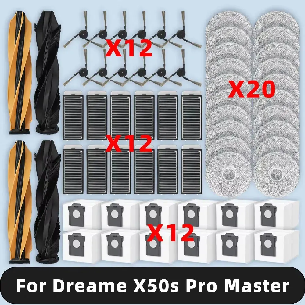 

Совместимость с ( Dreame X50s Pro Master ) Запасные части Аксессуары Основная боковая щетка HEPA-фильтр Швабра Тканевый мешок для пыли