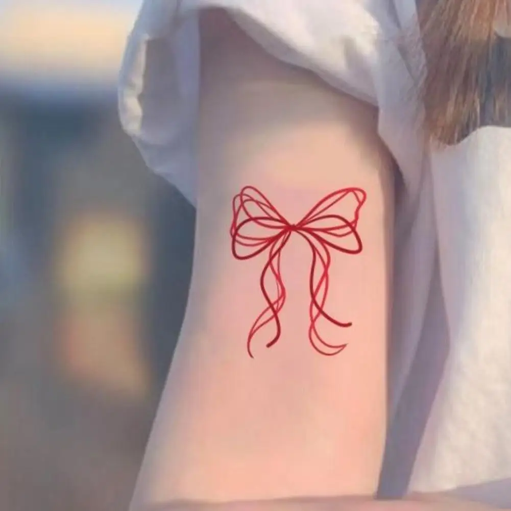 New Bow Temporary Tattoo Stickers Sexy Ribbon Faux Tatouage for Women Waterproof Long Lasting Body Art Stickers
