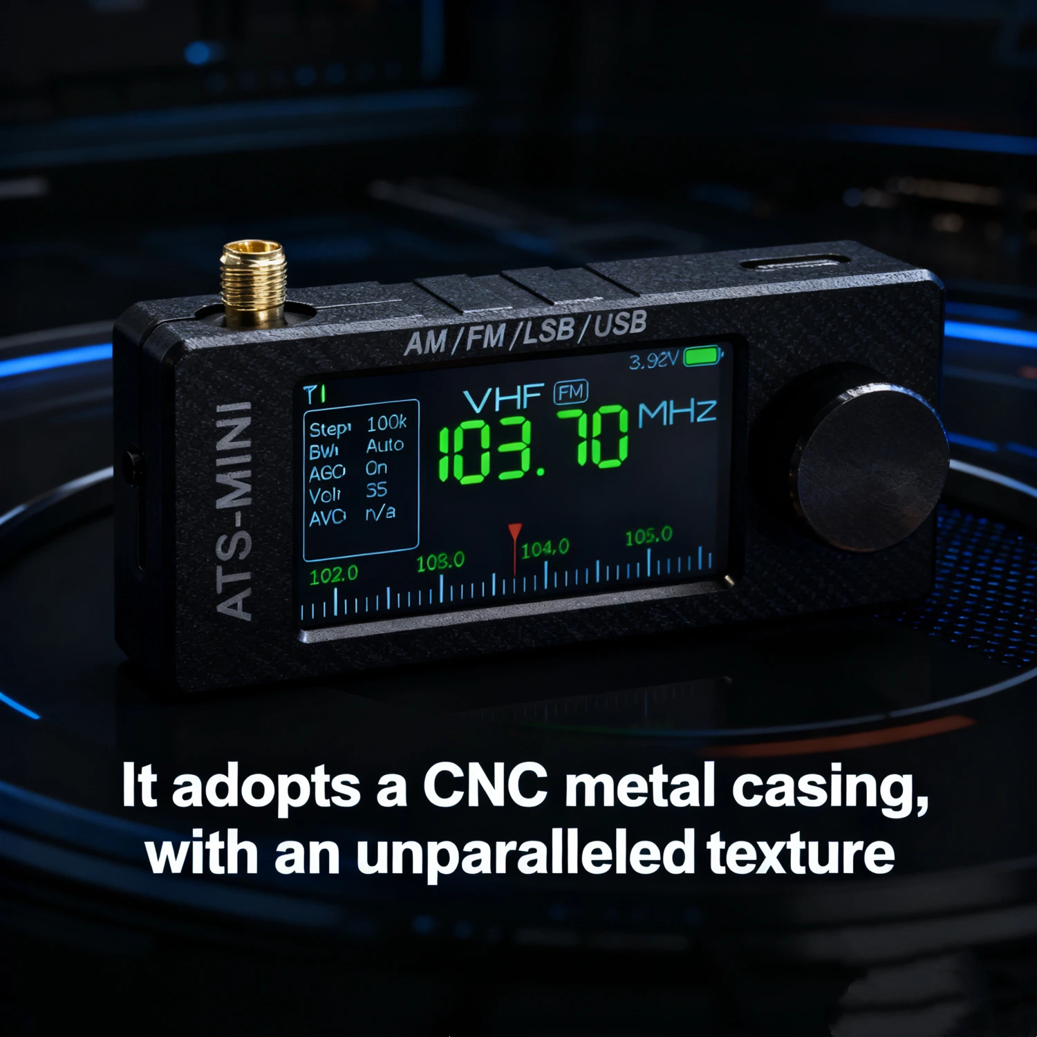 V3S ATS MINI SI4732 Radio All Band Receiver CNC Metal DSP AM FM SSB LSB USB Hi-Z Circuit