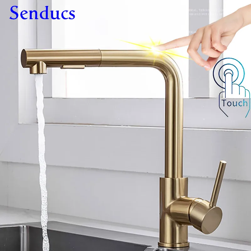 Smart Touch Kitchen Faucet Sensitive Sensor Touch Pull Out Kitchen Sink Mixer Tap Home Improvement Touch Kitchen Mixer Faucet