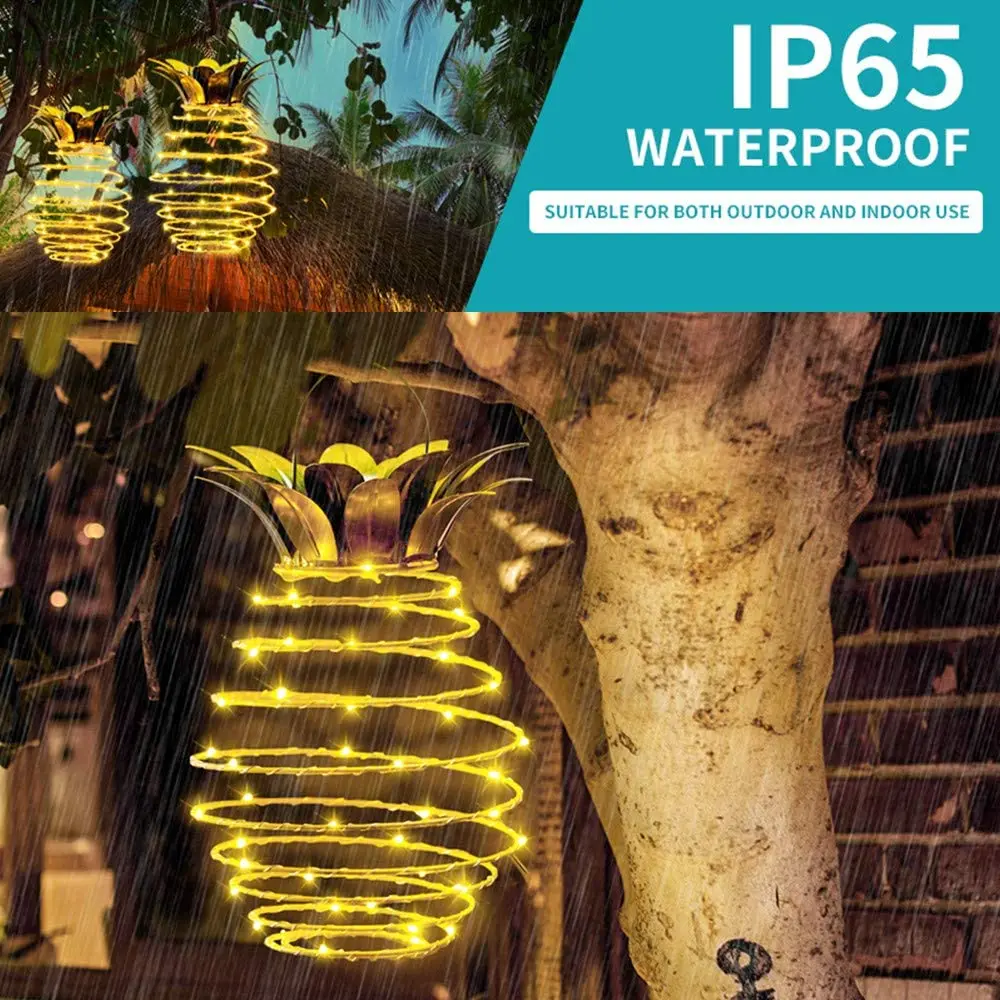 

Pineapple Solar Light Outdoor String Lights 60LED Waterproof Hanging Solar Lantern for Yard Garden Porch Walkway Yard Decoration