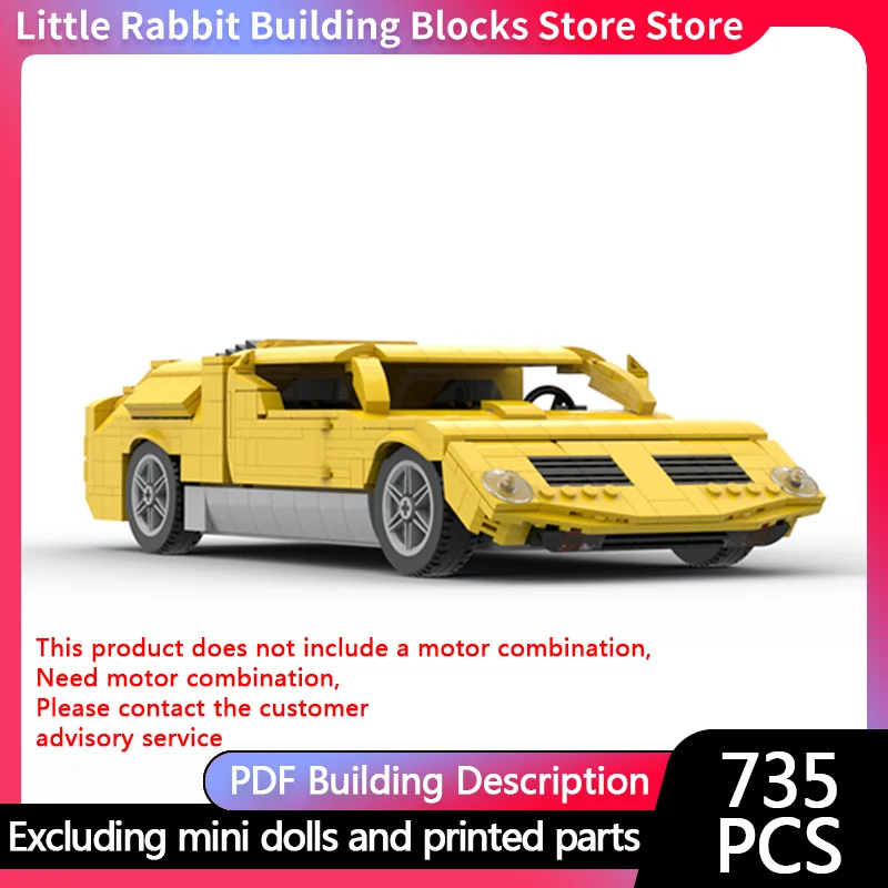 City Car Model MOC Building Bricks Top Tier Double-Seater Sports Car Modular Technology Children Holiday Gifts Assemble Toy Suit