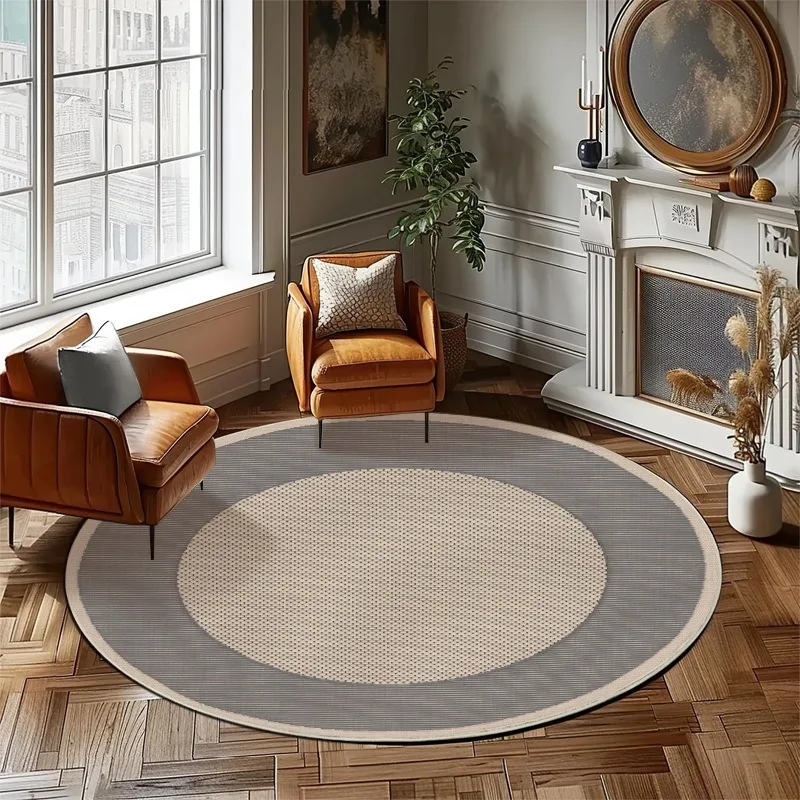 

Multistyle Round Rug – Geometric Ethnic Leopard & Floral Print Soft Mat for Living Room & Bedroom