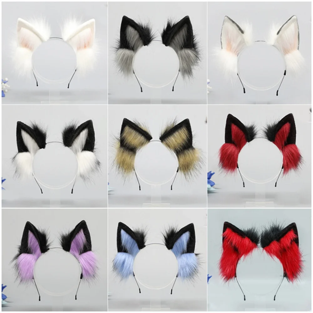 Anime Cosplay Orecchie di Gatto Fascia Carino Peluche Vestito Copricapi da donna Accessorio per capelli Patchwork Cerchi per capelli disfraz halloween mujer