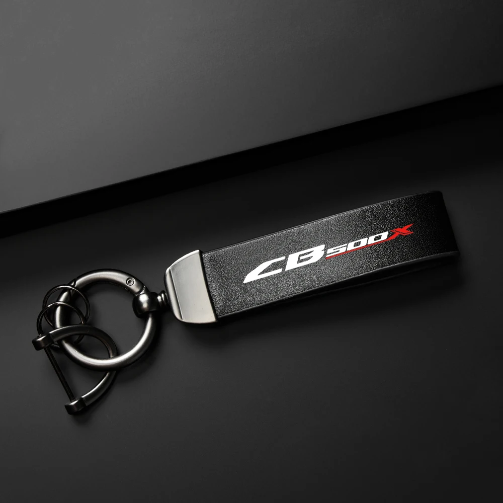 For Honda CB500X CB 500X 500 X CB125RCB 650R CB250R CB300R Holder Carbon Leather Keyring Motorcycle High-Grade leather Keychain