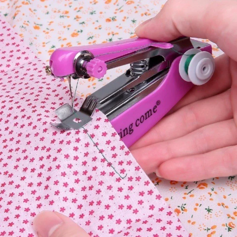 

Portable Sewing Machine Mini Manual Handy Needlework Cordless Tools Stitch Sew Clothes Fabric Electric Sewing Machine Household