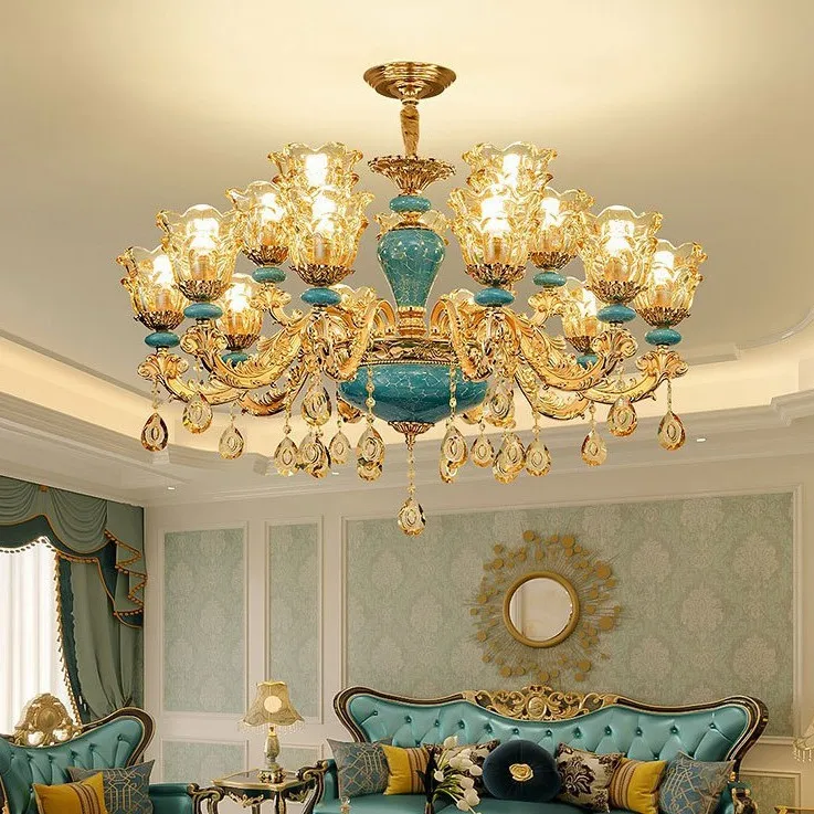 

European style, living room, chandelier, hall, bedroom, dining room, light luxury, ceramics, crystal