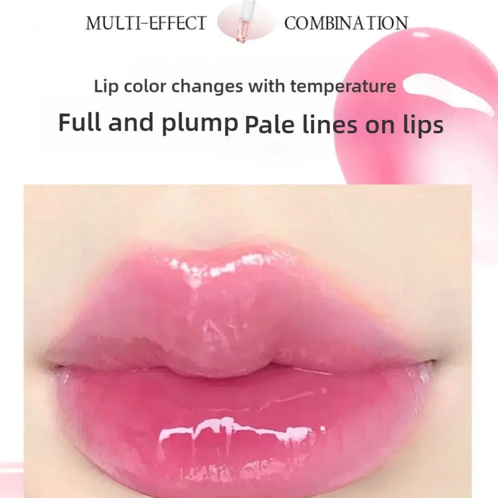 คริสตัลเยลลี่ดอกไม้โปร่งใสลิปสติก Thermostatic เปลี่ยนสี Lip Balm Moisturizing Smooth LIPS เครื่องสําอาง