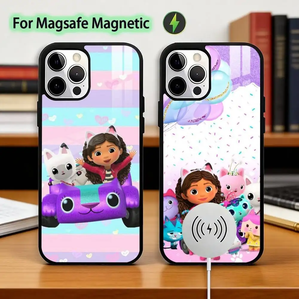 

C-Cartoon Gabbys Dollhouse Phone Case For iPhone17,16,15,14,13,12,11 Plus,Pro Magnetic For Magsafe Wireless Charging