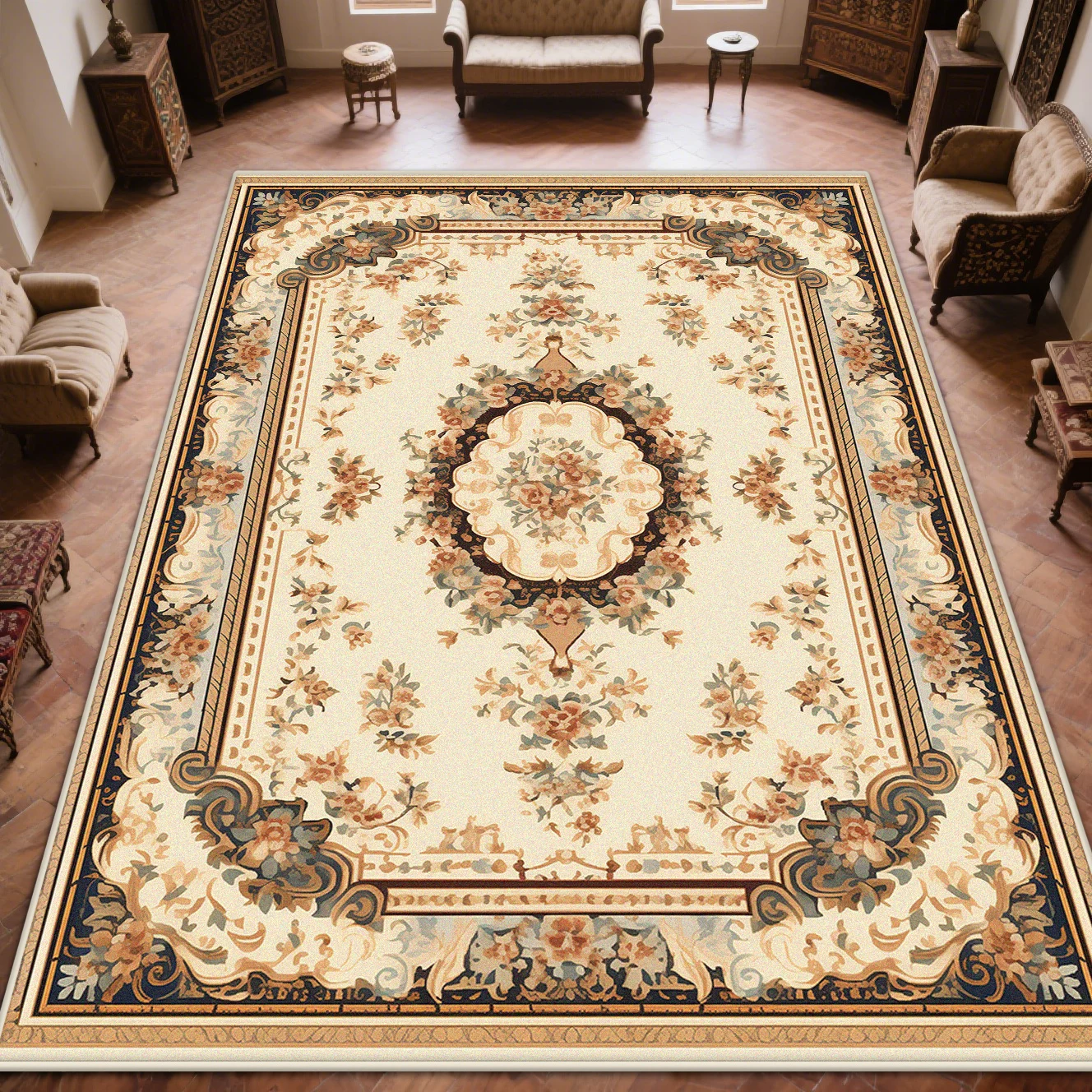 European Style CARPET FOR LIVE ROOM Washable Decoration Home Light Luxury Large Area Rugs Non-slip Rug Coffee Tables Mat Parlor
