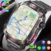 Reloj inteligente para deportes al aire libre para hombres y mujeres, 2,01 pulgadas, rastreador GPS, linterna LED, batería de 600mAh, resistente al agua, llamada Bluetooth, reloj inteligente para hombre