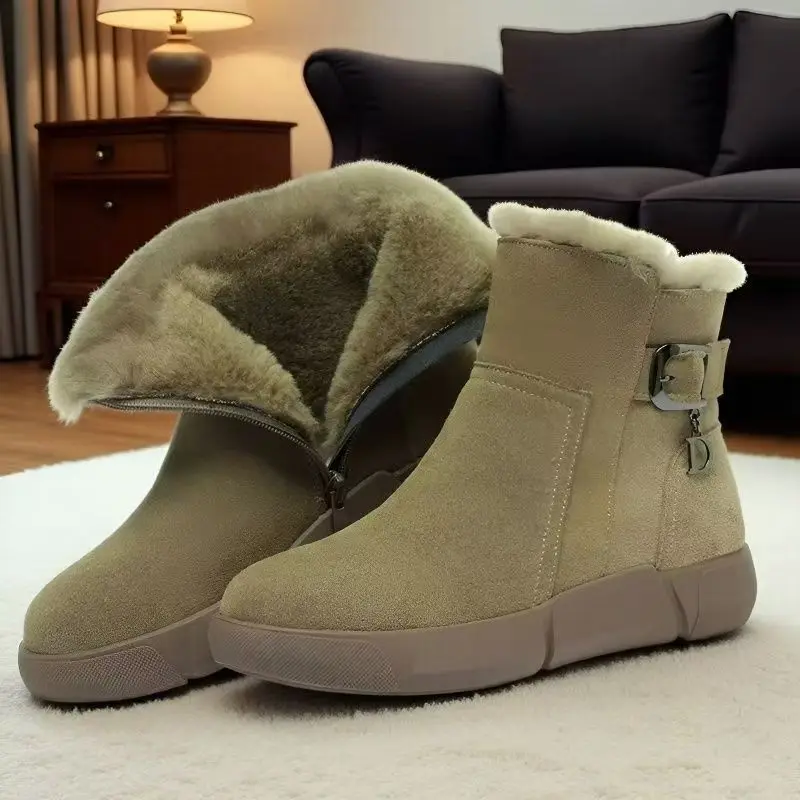 

2025 Winter Thick-soled Women's Warm And Cozy Padded Ankle Boots Comfortable And Slip-resistant Casual Cotton Shoes 35-42