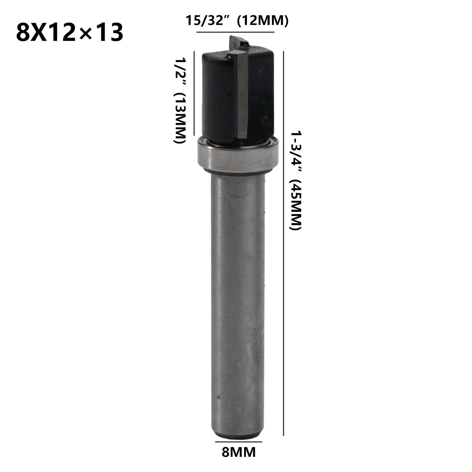 

Shank Flush Router Bit Router Bit Trim Router Bit Woodworking 8x12x13/20/25mm Milling Cutter Pattern Bit Wood Brand New
